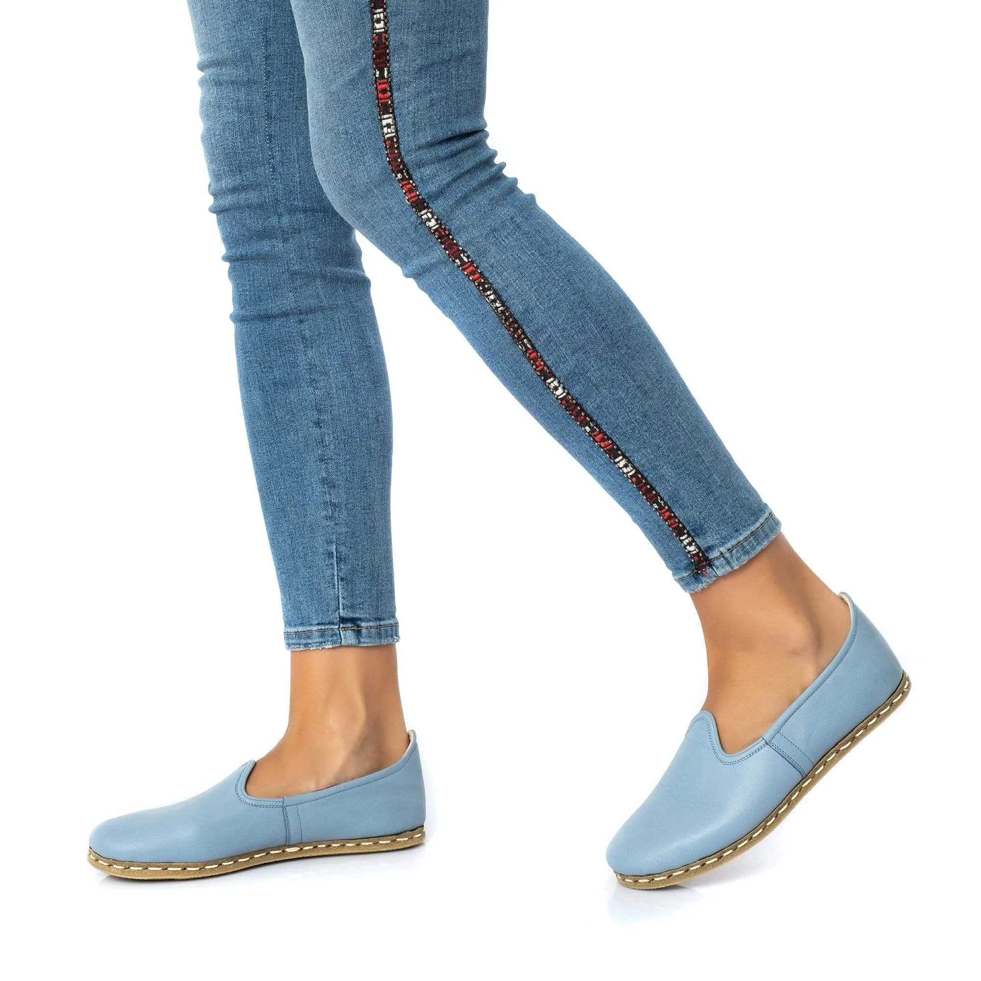 Women's Sky Blue Slip On Shoes