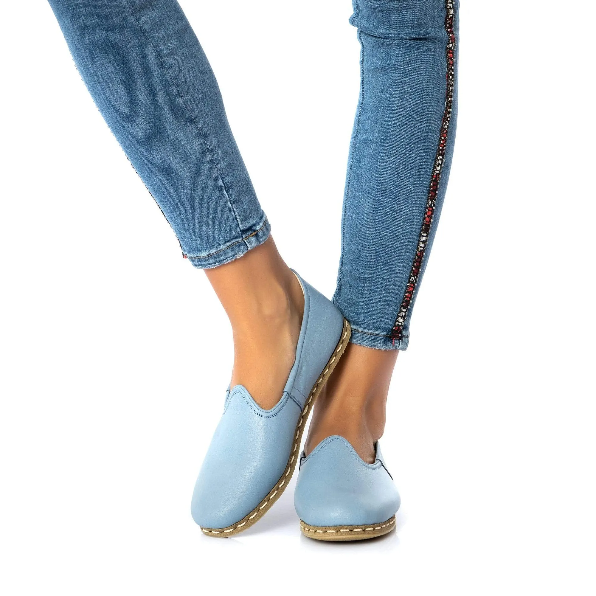 Women's Sky Blue Slip On Shoes