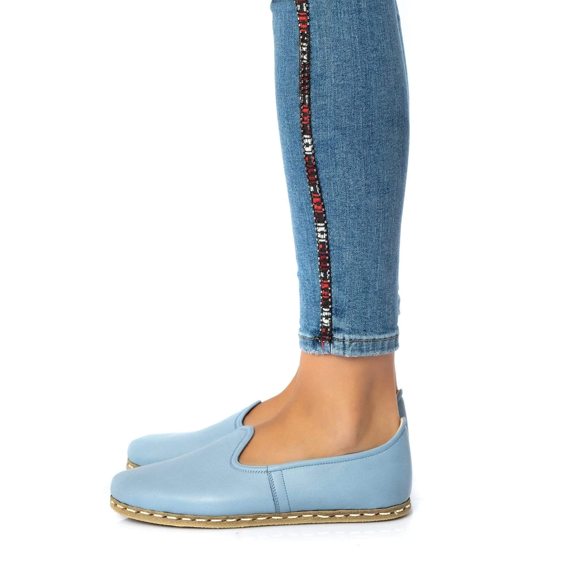 Women's Sky Blue Slip On Shoes