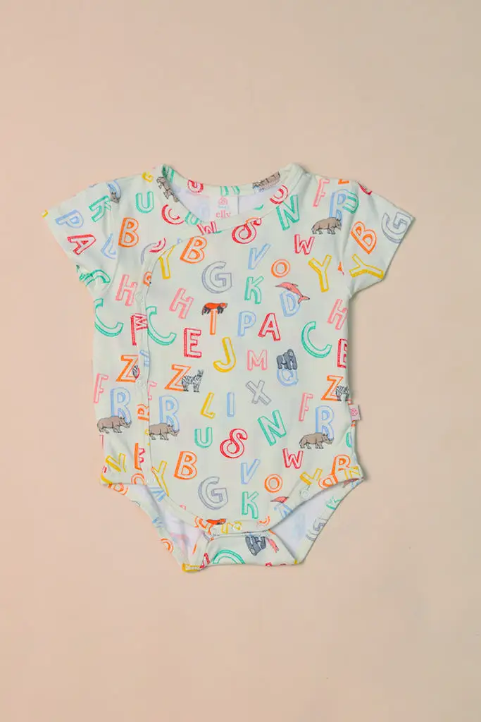 Wrap Onesie - Crayon Animals